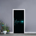 Teal Heartbeat Print Door Sticker