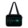 Teal Heartbeat Print Double Strap Bible Bag