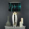 Teal Heartbeat Print Drum Lamp Shade