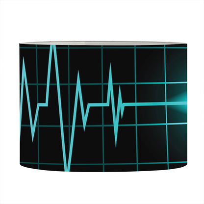 Teal Heartbeat Print Drum Lamp Shade
