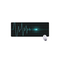 Teal Heartbeat Print Extended Mouse Pad
