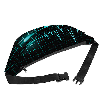 Teal Heartbeat Print Fanny Pack