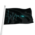 Teal Heartbeat Print Flag
