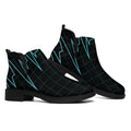 Teal Heartbeat Print Flat Ankle Boots