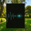 Teal Heartbeat Print Garden Flag