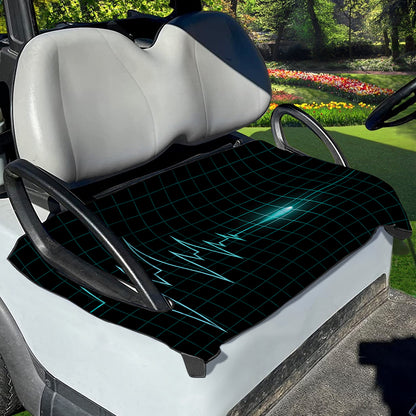 Teal Heartbeat Print Golf Cart Seat Cover