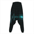 Teal Heartbeat Print Hammer Pants