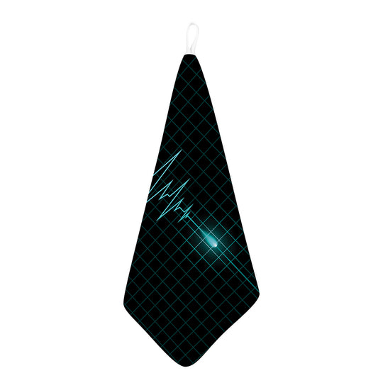 Teal Heartbeat Print Hand Towel