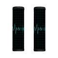 Teal Heartbeat Print Handle Covers