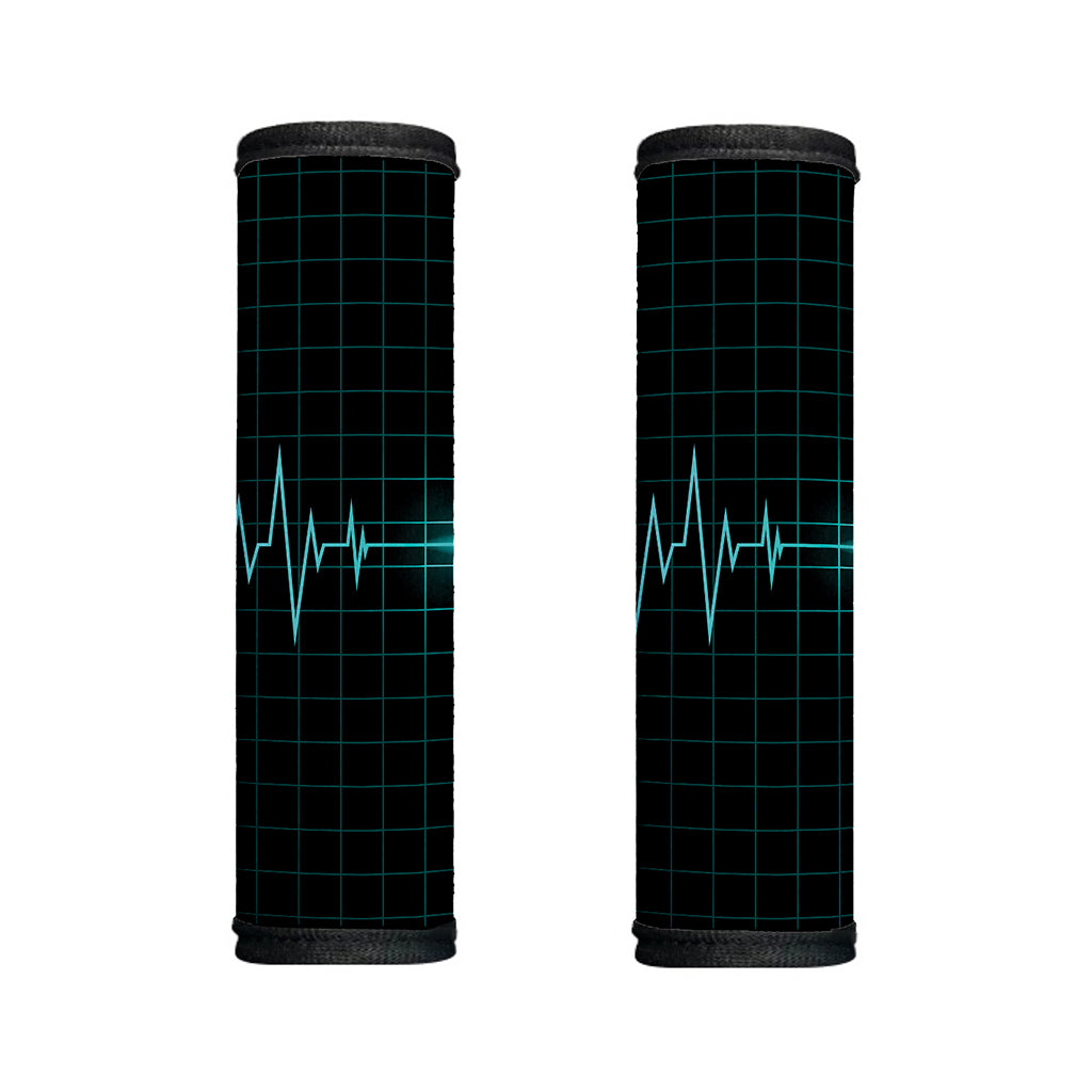 Teal Heartbeat Print Handle Covers