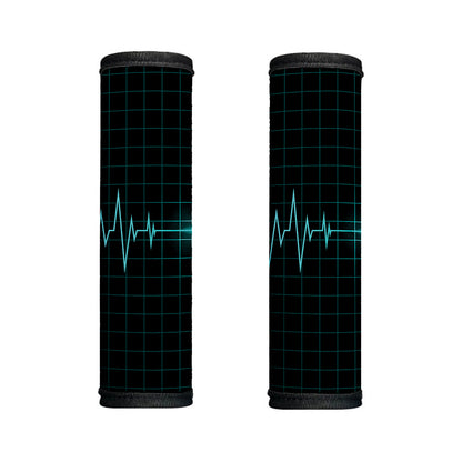 Teal Heartbeat Print Handle Covers