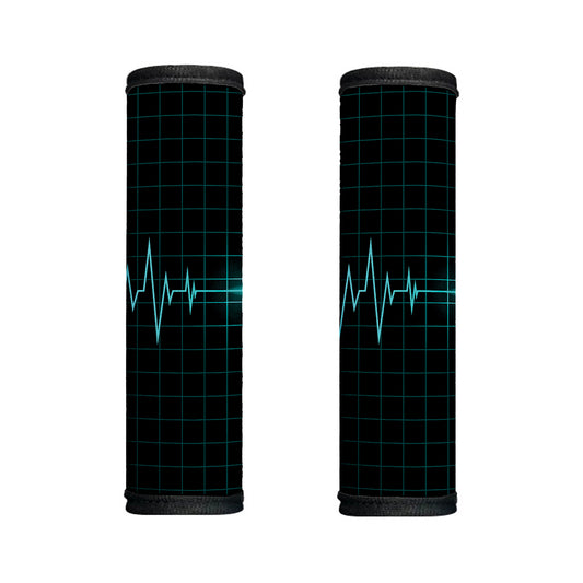Teal Heartbeat Print Handle Covers