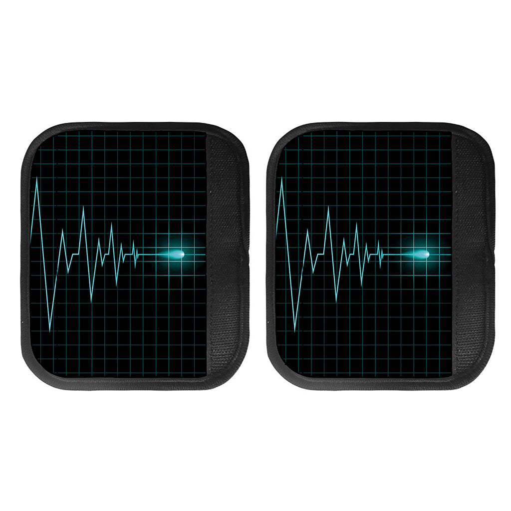 Teal Heartbeat Print Handle Covers