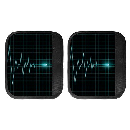 Teal Heartbeat Print Handle Covers