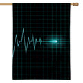 Teal Heartbeat Print House Flag