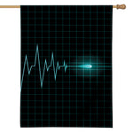 Teal Heartbeat Print House Flag