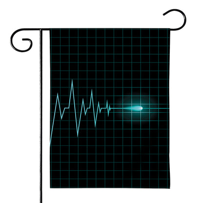 Teal Heartbeat Print House Flag