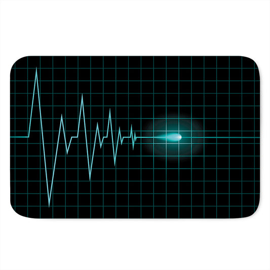 Teal Heartbeat Print Indoor Door Mat