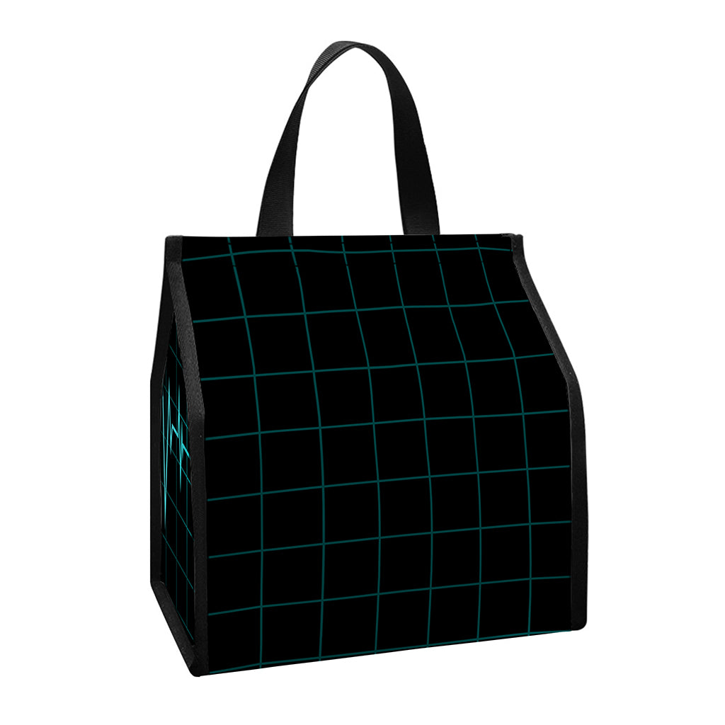 Teal Heartbeat Print Insulated Lunch Tote