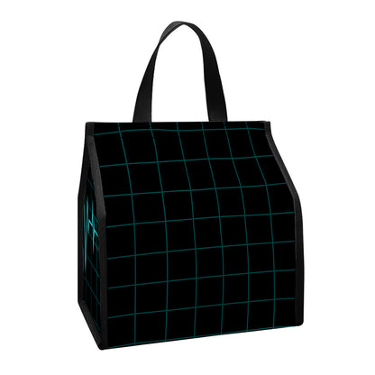 Teal Heartbeat Print Insulated Lunch Tote