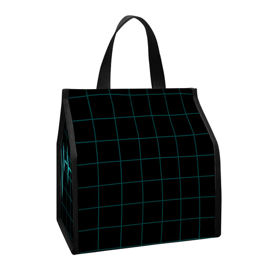 Teal Heartbeat Print Insulated Lunch Tote