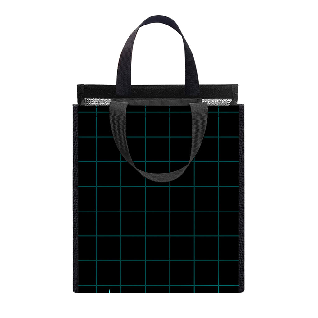 Teal Heartbeat Print Insulated Lunch Tote