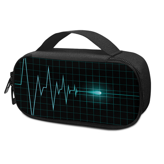 Teal Heartbeat Print Insulin Cooler Travel Case