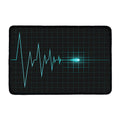 Teal Heartbeat Print Kitchen Mat