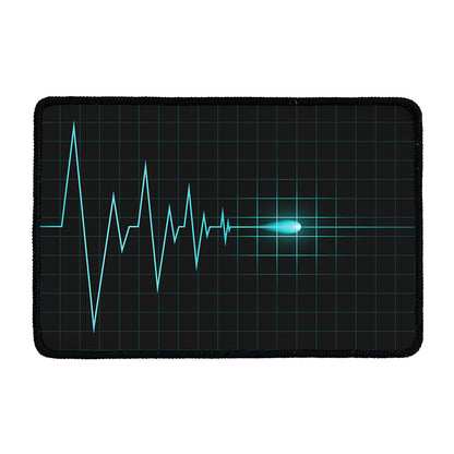 Teal Heartbeat Print Kitchen Mat