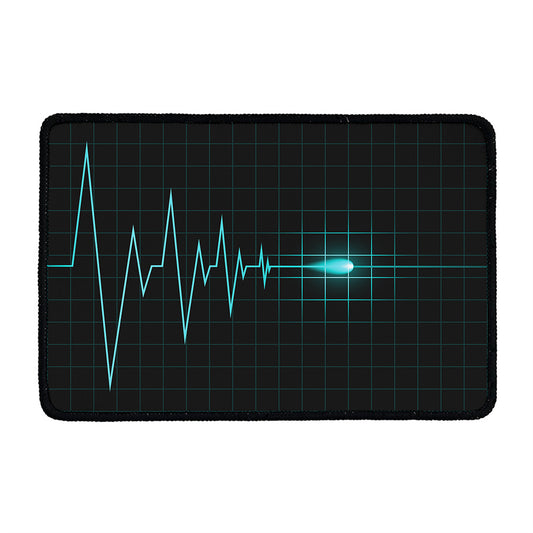Teal Heartbeat Print Kitchen Mat