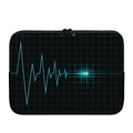 Teal Heartbeat Print Laptop Sleeve