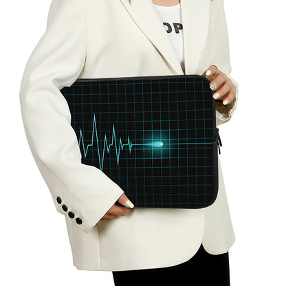 Teal Heartbeat Print Laptop Sleeve