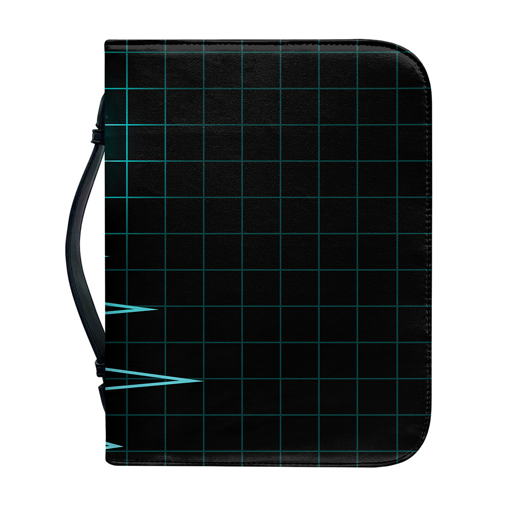 Teal Heartbeat Print Leather Bible Cover