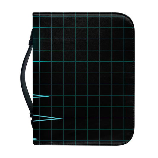 Teal Heartbeat Print Leather Bible Cover
