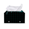 Teal Heartbeat Print Leather Tissue Box Cover