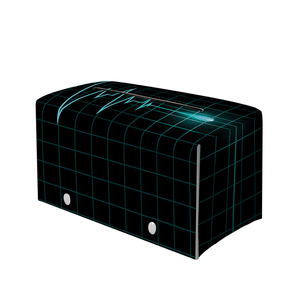 Teal Heartbeat Print Leather Tissue Box Cover