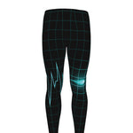 Teal Heartbeat Print Men's leggings