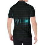 Teal Heartbeat Print Men's Shirt