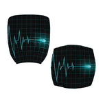 Teal Heartbeat Print Office Chair Cover