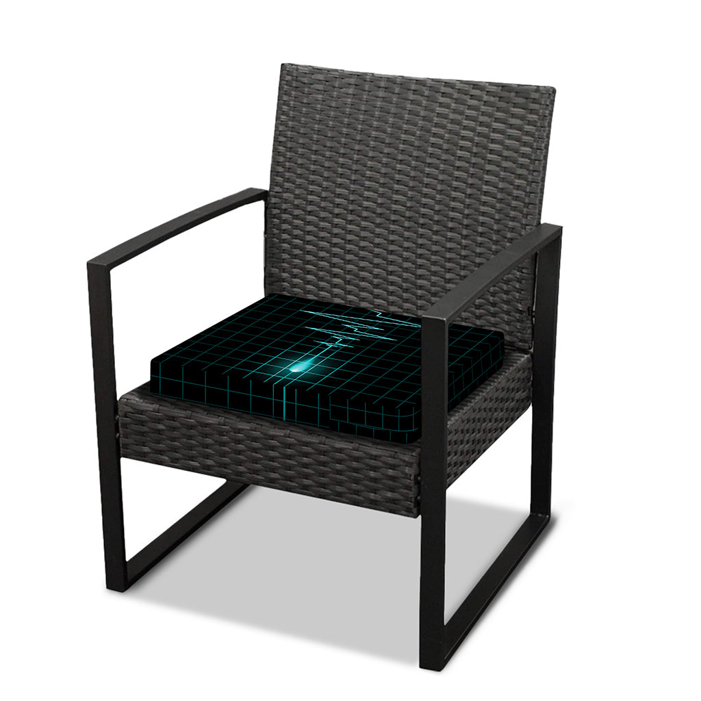 Teal Heartbeat Print Outdoor Seat Cushion Cover