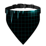 Teal Heartbeat Print Over The Collar Dog Bandana