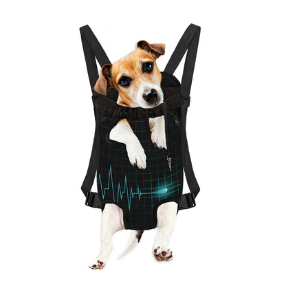 Teal Heartbeat Print Pet Carrier Backpack