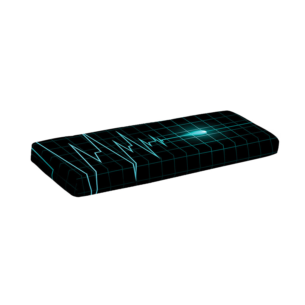 Teal Heartbeat Print Piano Keyboard Cover