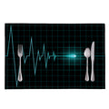 Teal Heartbeat Print Placemat