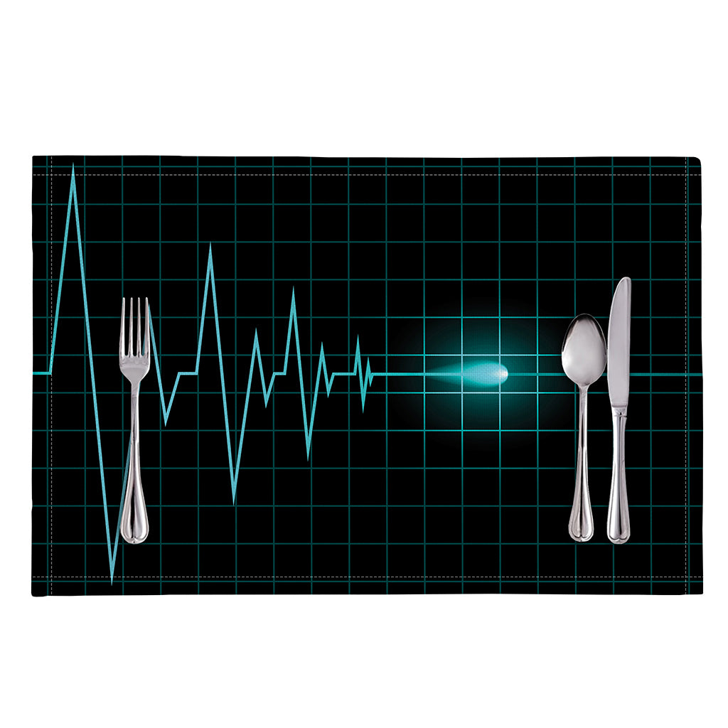Teal Heartbeat Print Placemat