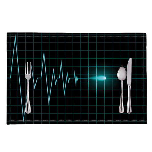 Teal Heartbeat Print Placemat