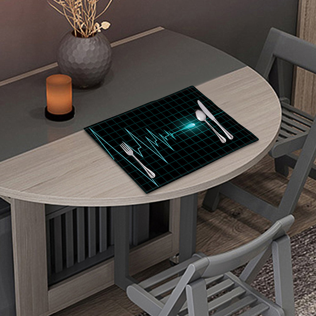 Teal Heartbeat Print Placemat