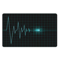 Teal Heartbeat Print Polyester Doormat