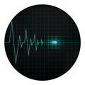 Teal Heartbeat Print Round Blanket