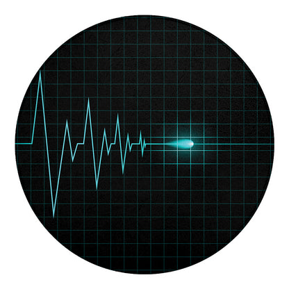 Teal Heartbeat Print Round Blanket